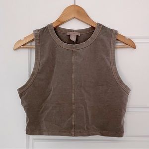 H&M Taupe Crop Top in Large